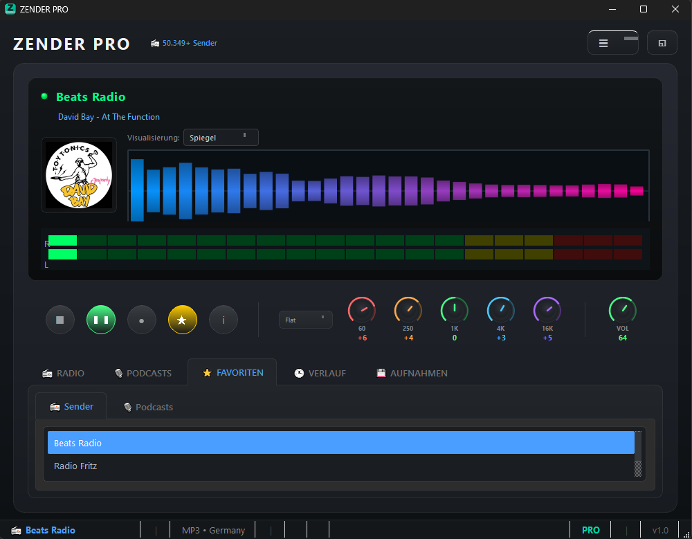 ZENDER Live-Visualisierung